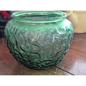 Green Textured Glass Vase By E. O. Brody Co. Cleveland OH - Vintage Decorative B